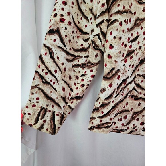 CLAUDIA RICHARD BUTTON FRONT LS BLOUSE WOMENS SHIRT SZ 8 - Picture 2 of 7